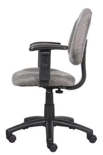 Boss Office Products Perfect Posture Delux Fabric Task Chair With Adjustable Arms In Grey #TOP7