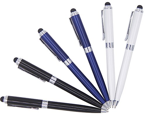 WISLIGHT 10 Pack Stylus Ballpoint Pens for Touch Screens, Black Ink Pen Smooth Writting