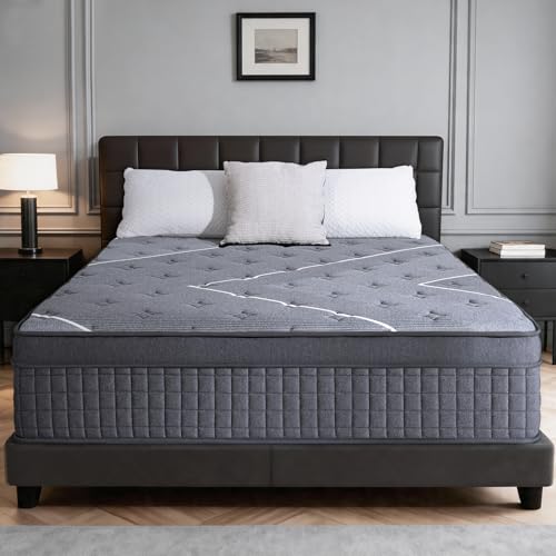 Image of Queen Mattress 10 Inch, Luxury Hotel-Level Hybrid Mattress in a Box, Cooling Gel Memory Foam & Upgraded Pocket Springs, Enhanced Back & Lumbar Hip Support, Back Pain Relief,Medium Firm,365-Night Trial