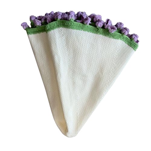 Sofadecken: gehäkelte Blumenstrauß-Decke, handgefertigtes Design aus weichem Strick mit buntem Blumenmuster, gemütlicher dekorativer Überwurf für Bett mit Sofa | Decke für die