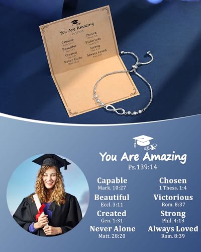 Image of UNGENT THEM Infinity Love CZ Cross Bracelet Christian Graduation Gifts