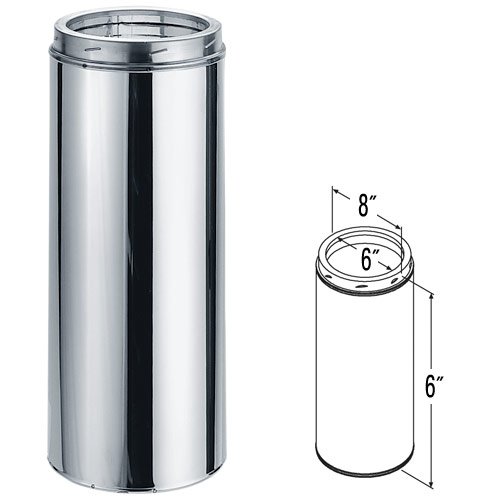DuraVent 9402 6'' Diameter DuraTech Venting (6'' Chimney Pipe SS),