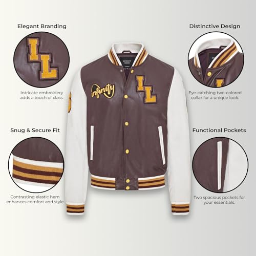 Mens Baseball Leather Letterman Bomber Jacket2