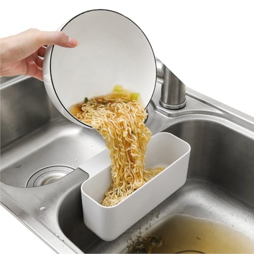 Colador para fregadero de cocina tipo cesta plástico blanco