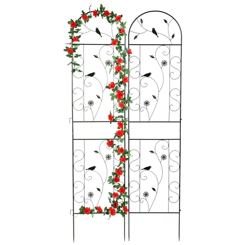 Metal Garden Trellis for Climbing Plants, 2 Pack 86.5