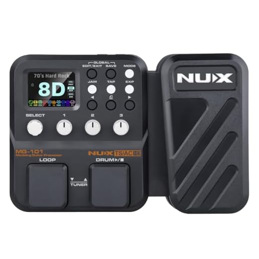 NUX Pedal multiefectos MG-101, 25 modelos clásicos de amperios, resolución IR de 512 muestras, 46 efectos, transmisión en vivo fácil