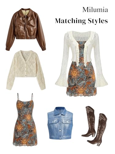 Milumia Women's Vintage 90s Mini Dress Spaghetti Strap Boho Mesh Short Dresses3