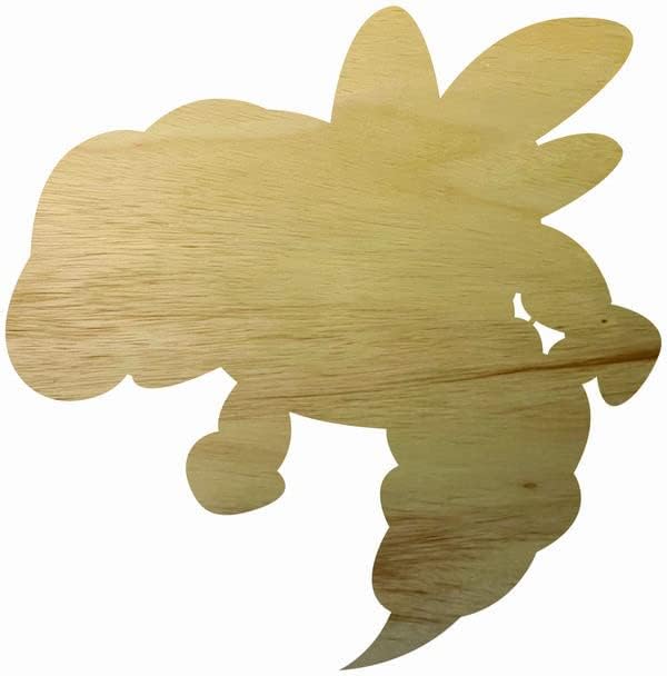 Hornet Mascot Wood Cutout 24" Shape, Unfinished Wood Hornet Shape