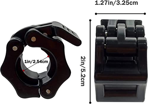 Barbell Clips, Quick Release 1 Inch Barbell Clamps For Weightlifting, Non Slip Locking Weight Clips, Barbell Collar For Olympic Lifts And Strength Training (Black 4 Pcs) #TOP2