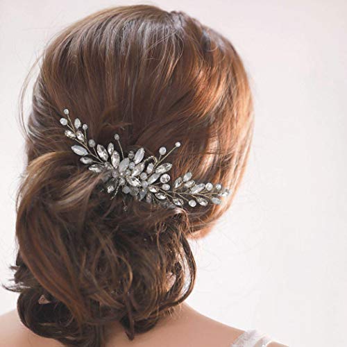 Unicra Bride Wedding Hair Combs Silver Delicate Opal Crystal Bridal Headpieces Hair Accessories For Women And Girls (Silver) #TOP5