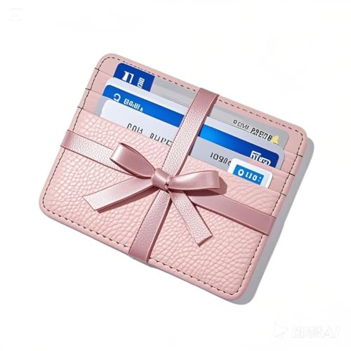 Slim Wallet, Minimalist Thin Front Pocket Leather Credit Card Holder Slim Minimalist Wallet for Men & Women (Pink)4