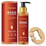 100ml Magic Luxury Body Oil mit Roller-Massagegerät Körperöl Leichte Textur Massage Öl Körperpflege Hautöl Spendet Feuchtigkeit und Reduziert Feine Linien An Wangen, Bauch, Oberschenkeln, Armen