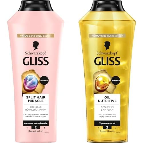 Gliss Saç Bakım Kombosu: Split Hair Miracle ve Oil Nutritive Şampuanları (2x400 ml)