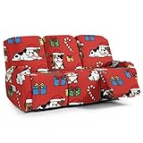 Kxyudcn Schonbezug für Liegestuhl, Weihnachten, Motiv: roter Hund, waschbar, mit Seitentasche für Bürodekoration, Süßigkeiten, weicher Möbelschutz für Hotel, Büro, Cafeteria