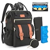 PIIOSER Bolsa de pañales con bolsa de hielo, correas para cochecito y funda para