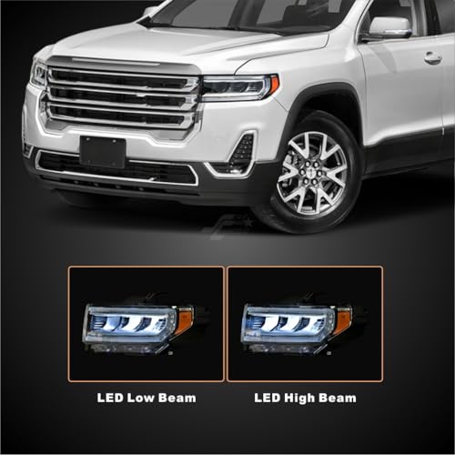 STARCLUSTER Headlight Assembly for 2020-2024 GMC Acadia SL/SLE/SLT/Denali, Driver Side(Left), Fit Factory LED Models Chrome Bezel Only, Replacement 84902387 GM2502506, without IntelliBeam Headlamp - Image 4