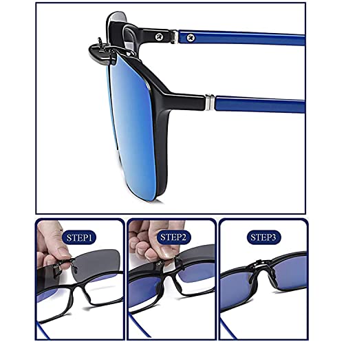 Clip On Sunglasses Polarized 3 PACK Over Prescription Glasses Unisex Compact Fit Non-Flip Up4