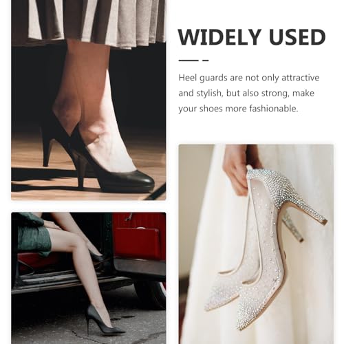 Image of Abaodam 3 Pairs Metal Shoe Protectors Tip Covers Decorative Pointed Toe Caps for High Heels Toe Guards for Shoes Heel Caps for High Heels Protection and Shoe Repair
