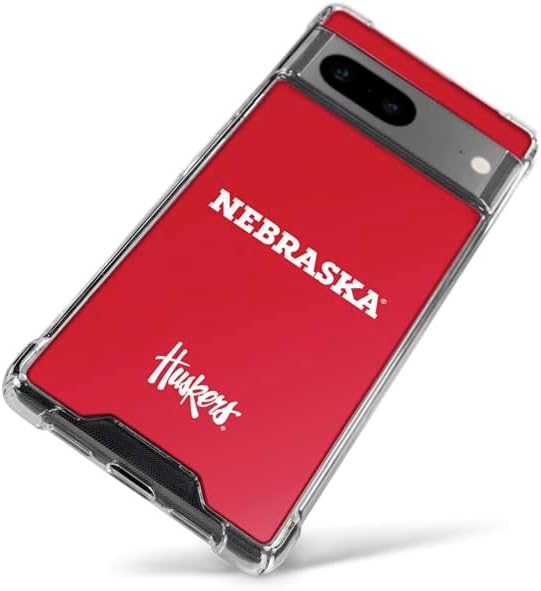 Skinit Clear Phone Case Compatible with Google Pixel 7a - Officially Licensed University of Nebraska Red Design