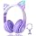 KORABA Cat Ear Kids Headphones Bluetooth, LED Light up Wireless/Wired Mode Over Ear Headphones with Build in Microphone for S