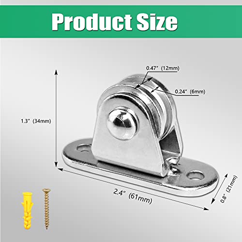 Small Pulley Block Silent Wall Ceiling Mount Pulley With Bearing Fixed Pulleys Wheel Loading 175 Lb For Cord, Material Handling And Moving (2 Pcs) #TOP5