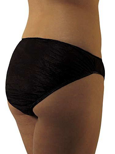 Underworks Women's Disposable Briefs - 30-Pack, Black, Small (34-38" Hips)