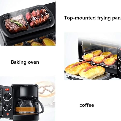 ASerZenith 3 In 1 Breakfast Maker Station - Multifunction Machine With Mini Toaster, Electric Oven, Frying Pan & Egg Sandwich Maker For Breakfasts (Pink) - Image 6