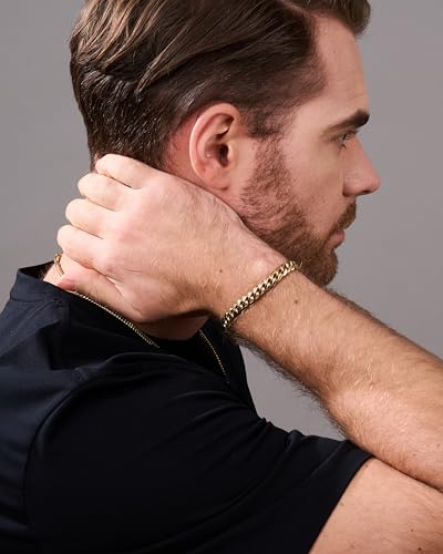 Pulsera Miami Cuban chapada en oro 14k 8.5 pulgadas miniatura 4