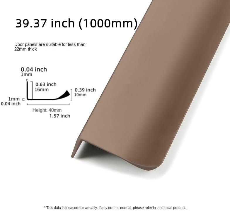 4 pack finger pulls for cabinets finger handles drawer edge tab pull, modern dresser long concealed handles kitchen cabinet hardware (39.37"(1000mm),coffee) 39.37"(1000mm) coffee