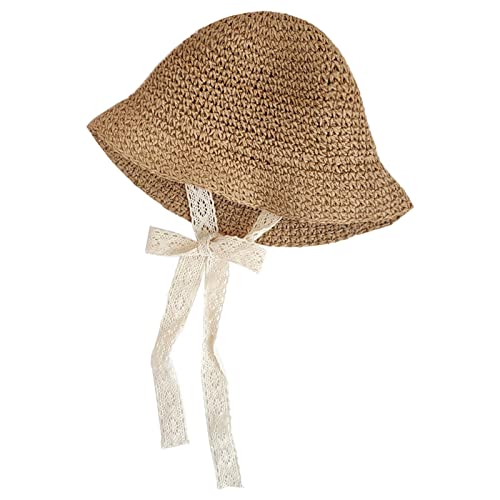 Gorros de verano para niña flexibles con encaje para paseos de playa