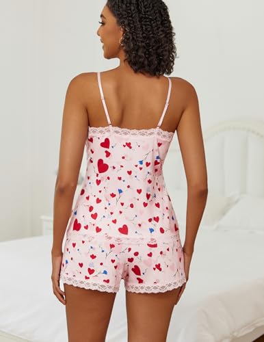 Image of Avidlove Women Cami Pajama Set Modal Sleepwear Lace Trim Short PJ Set with Shorts
