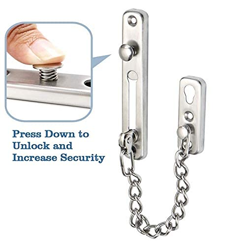 Türschlosskette Türsicherheitsketten Diebstahltürkettenschloss Home Security Guard Bolt(Black)