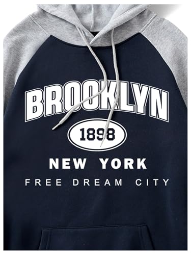 SHENHE Men's Hooded Sweatshirt Graphic Color Block Fleece Athletic Vintage Preppy Hoodie Pullover3