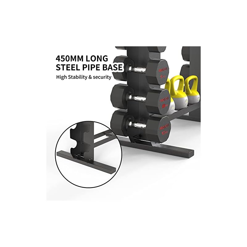 PROIRON Compact Dumbbell Rack, Weight Rack for Dumbbells Kettlebells Home Gym Storage, Multi-layer Weights Stand Holder (Rack Only) - Image 4