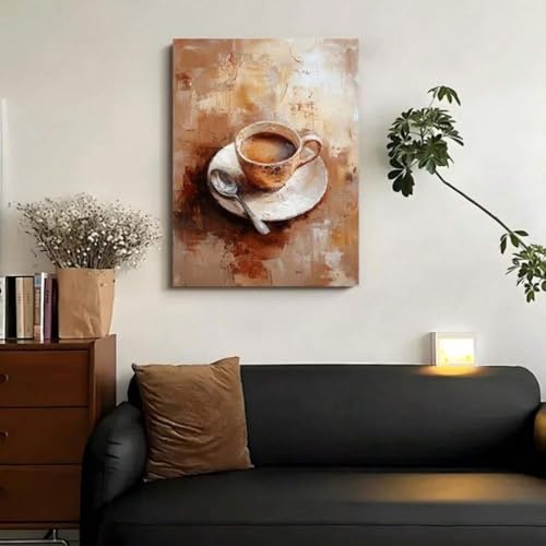 Peinture murale abstraite impression giclée café 80x110