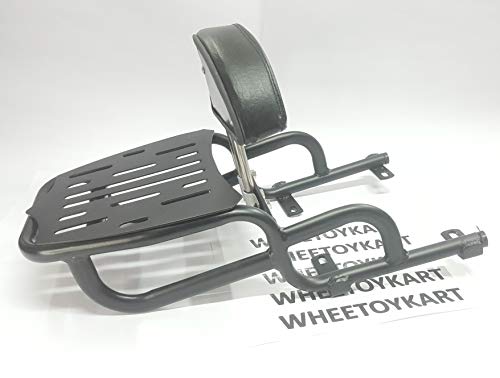 Image of Bike Harley Style Backrest Support Pillion Black Cushion Back Rest Full Black Bar for Bullet Bike Enfield Classic 350 (THUNDERBIRD BACKREST)