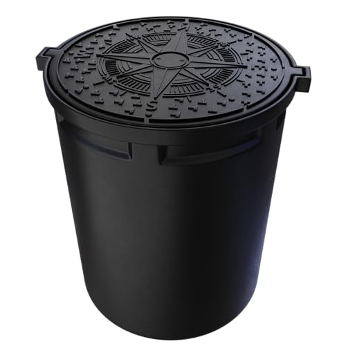 KMND Sickerschacht DN 600 x 800 mm - Kunststoff - Extrem Langlebig - Revisionsschacht Monolithisch - Abwasserschacht Drainageschacht - UV-beständig Wasserzähler-Schacht mit Abdeckung - Schwarz