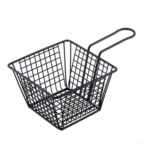 Cestas elegantes de acero inoxidable para los amantes de los aperitivos de servir de forma segura y fácil (cuadrado profundo)
