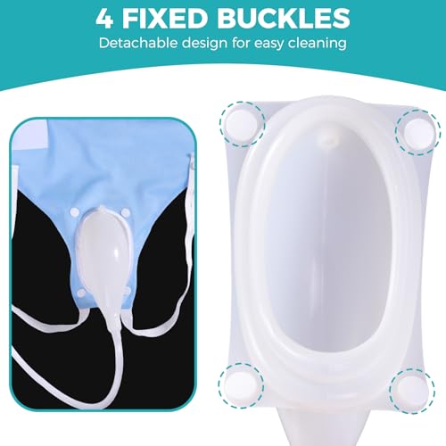 Wearable Urinary Drainage Bag for Men(2000 ML*1+1000 ML*2) ，Reusable Urine Collection Bag，Urinary Drainage Bag System，Elderly Urinalfor Bedridden Patients（Blue)