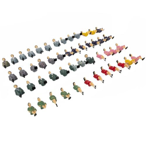 50 Figuras plásticas sentadas escala 1:32 multicolor miniatura 3