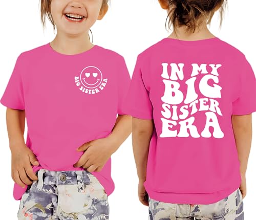 Image of Toddler Big Sister Shirts in My Big Sister Era Girl Graphic T-Shirt Casual Toddler Infant Girls Outfits