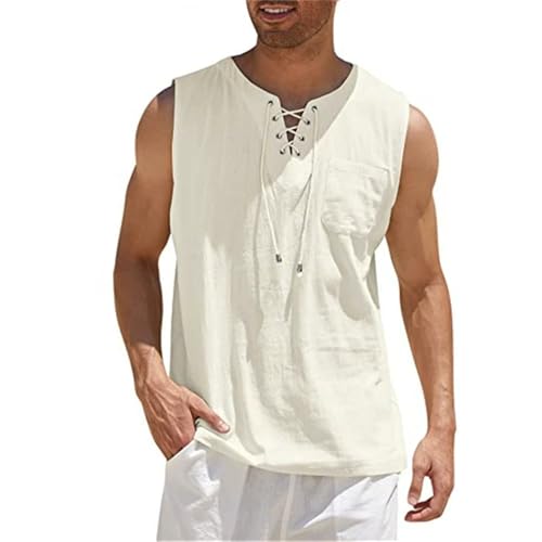 Men's Tank Top Outdoor Exercise Sleeveless Sportshirt Lightweight Fashion Casual Running Shirt Sweating Breathable Muscle Shirts T-Beige S