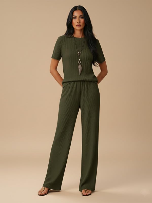 Image of DTR FASHION Women's Cotton Blend Solid Slub Tracksuit | Co-ord Set For Women|Track Suit Set For Women