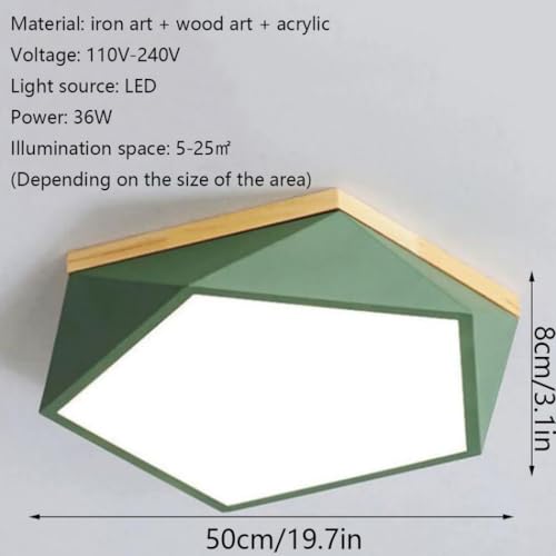 Plafonnier LED bois et géométrique 3 températures de couleur