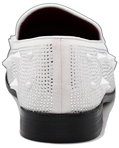 Image of SPK24 Men Vintage Spikes Sparkle Formal Tuxedo Stage Fashion Slip On Loafer Dress Shoes