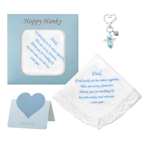 Image of Wedding Handkerchiefs for Bride Something Blue Bride Groom Gift | Soft Material, Breathable & Durable, Handkerchief for Bride on Wedding Day, Lace Edge