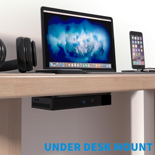 CaSZLUTION Under Desk Mount and Wall Mount Compatible with Dell WD19 / WD19S / WD19DC / WD19DCS / WD19TB / WD19TBS / WD19TB / WD22TB4 Dock, Acrylic Docking Station Holder (Black Holder Only) by CaSZLUTION - Image 7