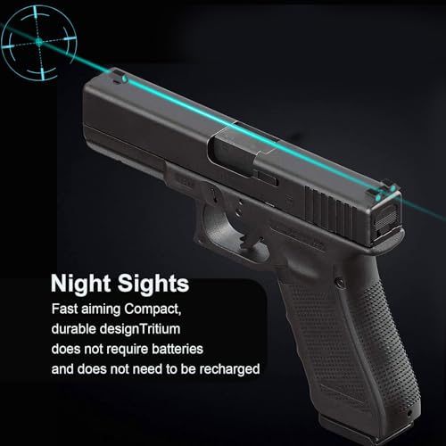 Kingson Front and Rear Handgun Sights Glow in The Dark for Glock Pistols, Fits Glock 17, 17L, 19, 22, 23, 24, 26, 27, 33, 34, 35, 38 and 39