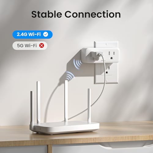 Image of GHome Smart Plug Outlet Extender 15A, 2 Pack, WiFi Smart Plugs Compatible with Alexa & Google Home, Smart Surge Protector with Timer & Remote Control, Dual Outlets, No Hub Required, White