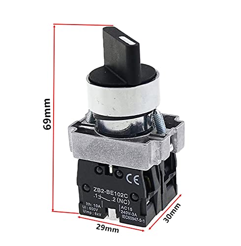 Sélecteur de position 22 mm auto-réinitialisant pour commande d'automatisme - 6